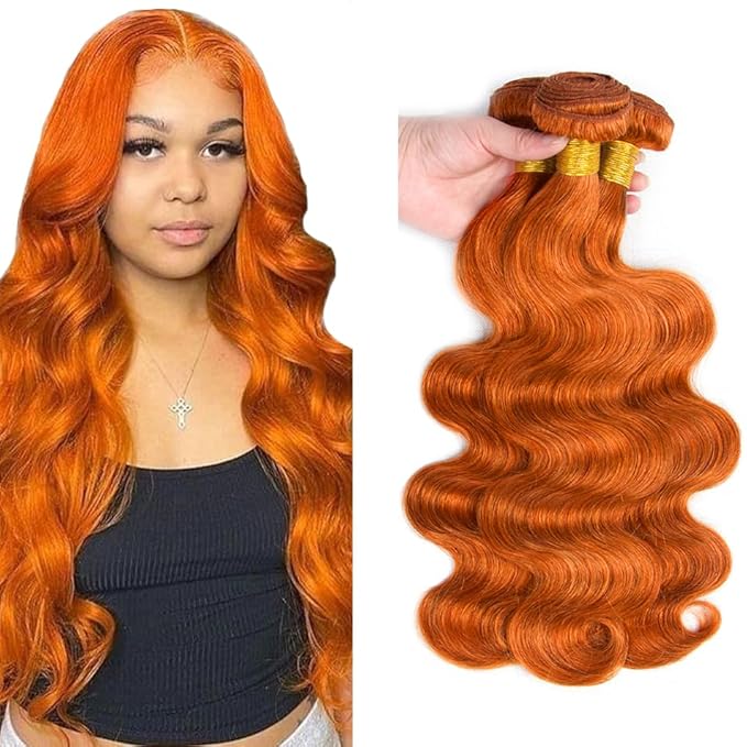 16 18 20 inch WuvuSnm 350 Human Hair Bundles Ginger Body Wave Bundles Orange Body Wave Bundle