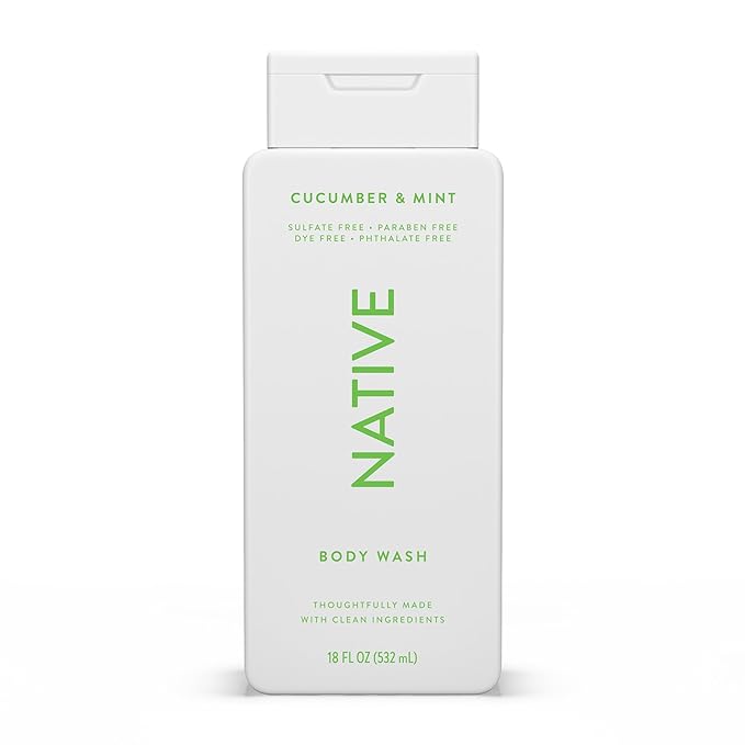 Native Body Wash Contains Naturally Derived Ingredients | For Women & Men, Sulfate, Paraben, & Dye Free Leaving Skin Soft and Hydrated | Cucumber & Mint 18 oz