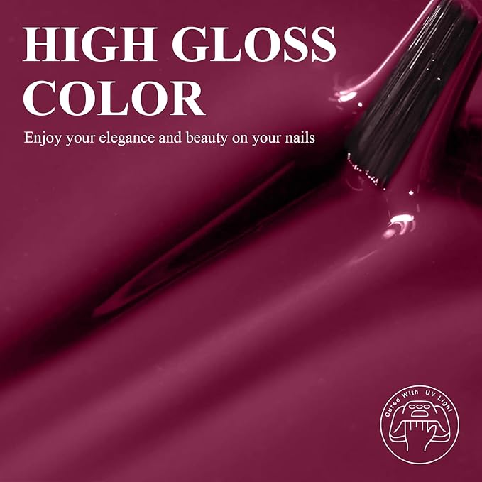 Imtiti Plum Gel Nail Polish, 1Pcs Grape Purple Gel Polish Soak Off UV LED Gel Polish, Long Lasting, Nail Art Manicure Salon DIY at Home for Autumn and Winter (0.34 Fl Oz-1922)