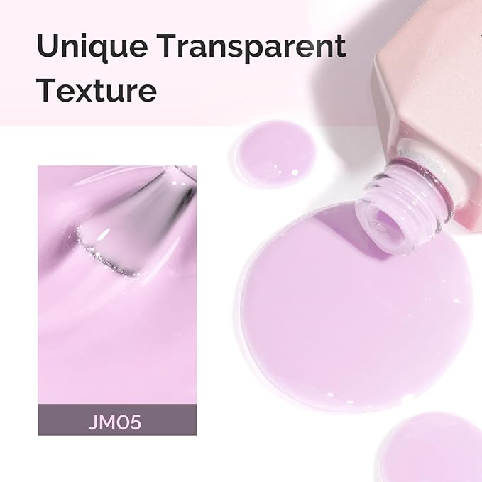 MelodySusie Milky Gel Nail Polish, 0.5Fl Oz Jeweliver Gel Polish Milky White Purple Pastel Color Soak Off UV LED Light Cure Spring Summer Colors Manicure Nail Art DIY at Home JM05