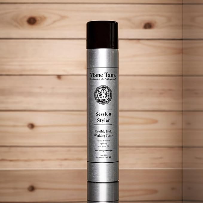 MANE TAME Session Styler Hair Spray for Men 10oz - Volume Protection, Flexible Hold, Working Spray - Best used as a Volume Booster