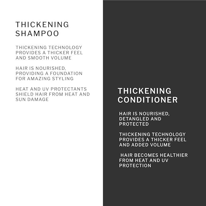 SACHAJUAN Thickening Shampoo and Conditioner Set | Ocean Silk & Thickening Technology to Add Volume and Nourish Hair | Heat & UV Protection | Vegan & Paraben-Free | Set of 2 (33.5 oz)