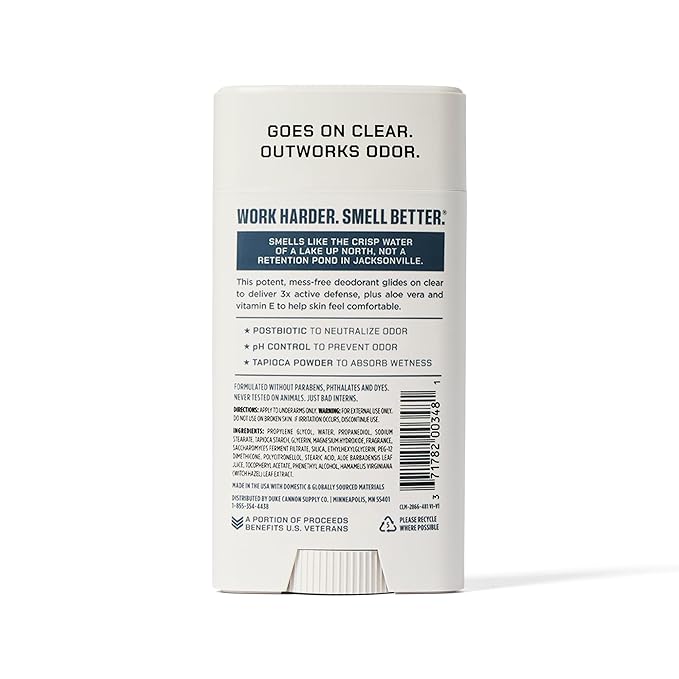 Duke Cannon Midnight Swim Aluminum-Free Deodorant for Men - Air Defense, Sandalwood + Lavender Scent, 3 oz – Long-Lasting, Clear Glide, Skin-Soothing Formula