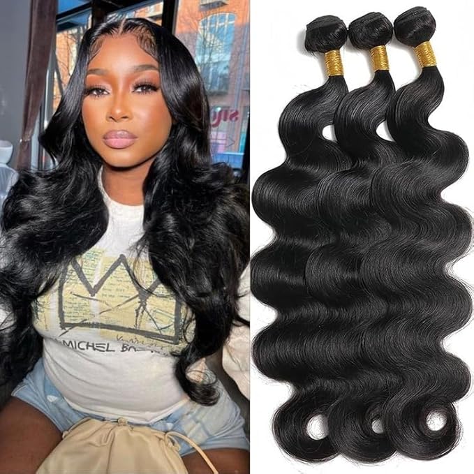 16A Human Hair Bundles14 16 18 Inch Body Wave 300g Unprocessed Brazilian Virgin Hair 3 Bundles Deals Human Hair Extensions Quick Weave Human Hair Natural Black Color