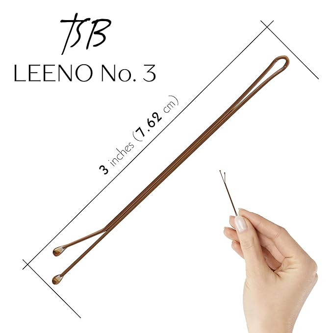 TSB Leeno No.3 Bronze Bob Pins Set of 30 – 3.0 Inch Bob Pins Designed by Styling Experts for Firm Hold – 3X Retention, Slideproof, Extra Durable, Premium Quality – Revolutionize Your Hair Style