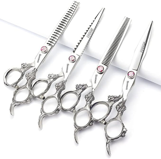 6/7/8/9 inch Professional Hair Cutting Thinning Scissors Barber Shears Hairdressing Salon Set (7-inch 4pc)