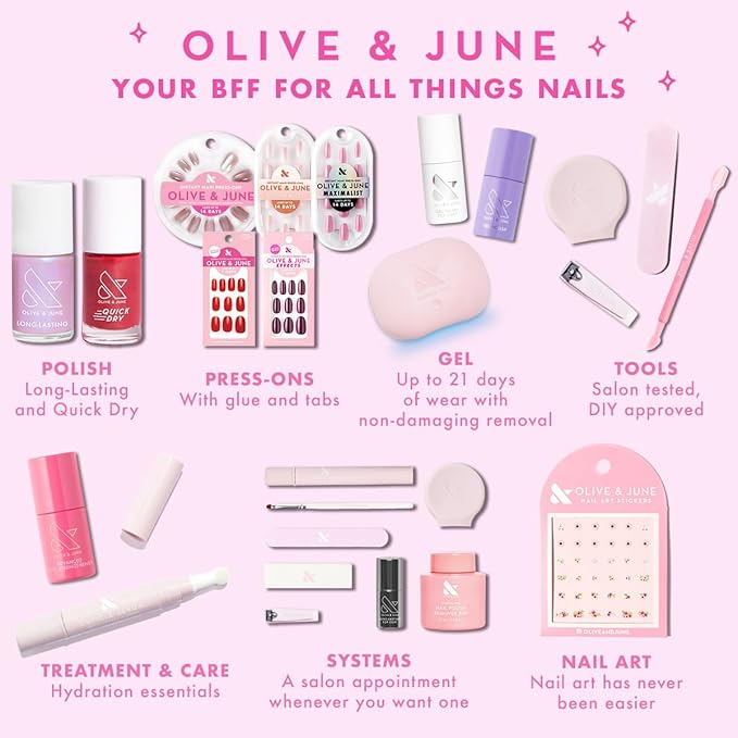 Olive & June Long Lasting Nail Polish | Plump, Gel-Like Finish No Lamp Needed | Lasts up to 10 days | Salon-Quality Color at Home | 15-Free, Vegan & Cruelty-Free Chip-Resistant Shine | CV Cherry Red