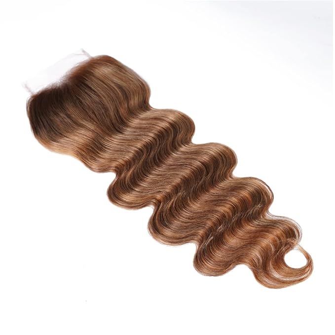 UNICE Honey Blonde Highlight Body Wave 4x4 Lace Closure Free Part 16 inch 100% Remy Human Hair Closure for Women TL412 Color