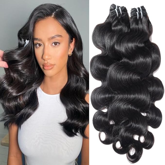 12A Human Hair Bundles 14 16 18 20 Inch Body Wave Bundles Human Hair 100% Unprocessed Brazilian Virgin Quick Weave Natural Black