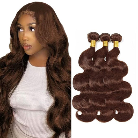#4 Bundles Dark Brown Human Hair Bundles Brown Body Wave Bundle 20 20 20 inch Same Length Color 4 Human Hair Bundle