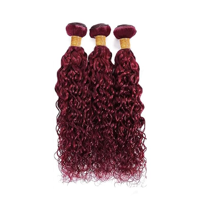 Burgundy Human Hair Bundles 99J Water Wave Bundle 24 26 28 inch Freiuoke 8A Brazilian Unprocessed Hair 3 Bundles Red Bundle 150g