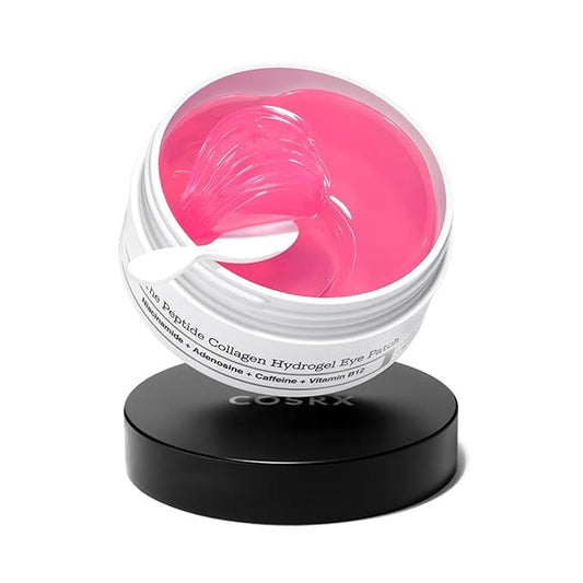 COSRX Pink Peptides Collagen Hydrogel Eye Patch for Puffy Eyes and Dark Circles, Under Eye Mask, 60 Under Eye Patches, Korean Skin Care - Stocking stuffers for women