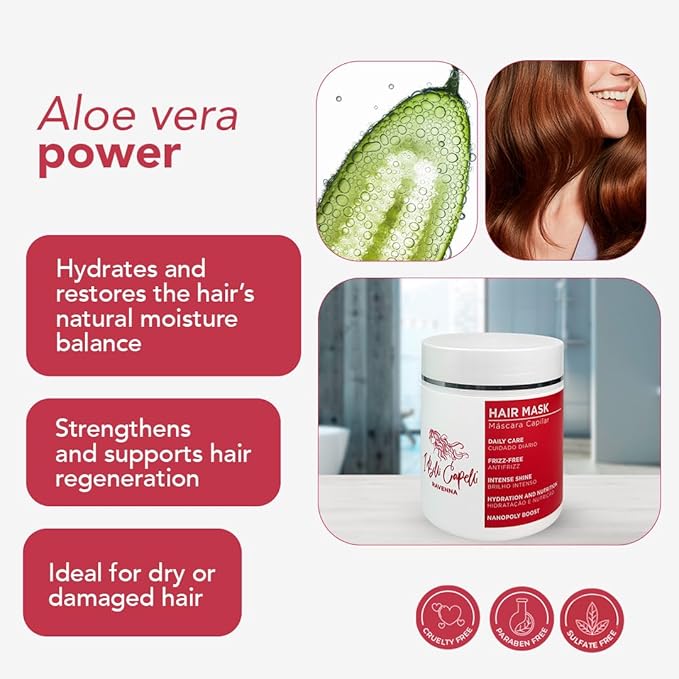 I Belli Capelli Ravenna Hair Straightening Kit – Organic Hair B-tox & Aloe Vera Mask – Anti-Frizz, Intense Hydration & Shine – Formaldehyde-Free B-otox Hair Treament For All Hair Types (2-Pack)