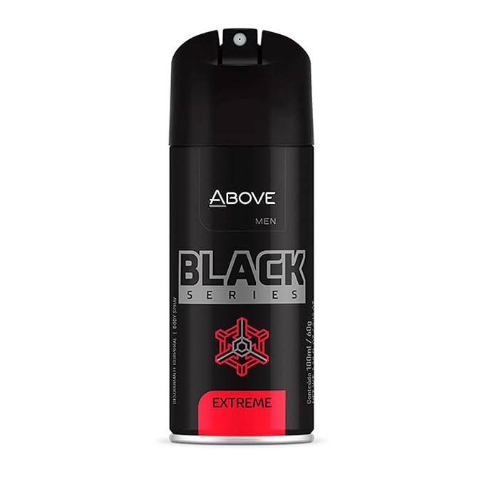 ABOVE Black Series Body Spray, Extreme, 2.12 oz - Deodorant - Woody Fragrance - Masks Perspiration Odors - Long-Lasting Dry Spray - Cruelty-Free