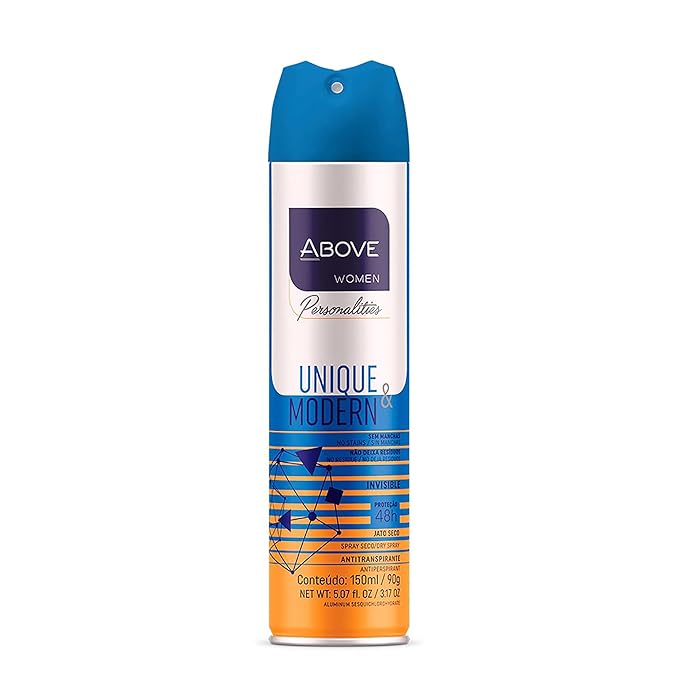 ABOVE Unique and Modern - 48 Hours Personalities Antiperspirant Deodorant for Women - Notes of Jasmine and Sandalwood - Dry Spray Protects Against Sweat and Body Odor - Alcohol Free - 3.17 oz
