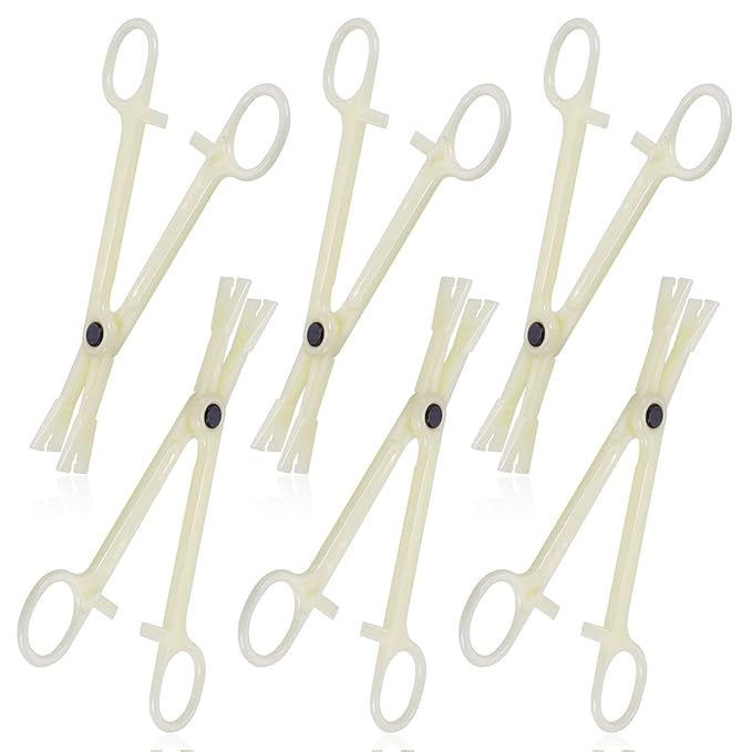 Piercing Clamps - Autdor 25Pcs Piercing Forceps Triangle Slotted Disposable Piercing Clamps Septum Forceps for Lip Navel Tongue Belly Ear Nose Piercing Kit Piercing Tools