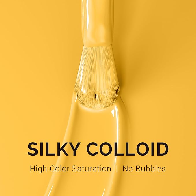 MelodySusie Jelly Yellow Gel Nail Polish,0.5fl oz Soak Off UV LED Bright Transparent Yellow Gel Polish Nail Art Manicure Salon DIY Nail Design Decoration at Home Christmas Gift for Women-1644