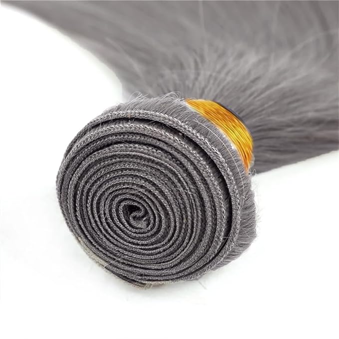 Gray Bundle Silver Human Hair Bundles Grey Straight Bundle 18 20 22 inch Mixed Length 3 Bundles Silver Hair Extensions