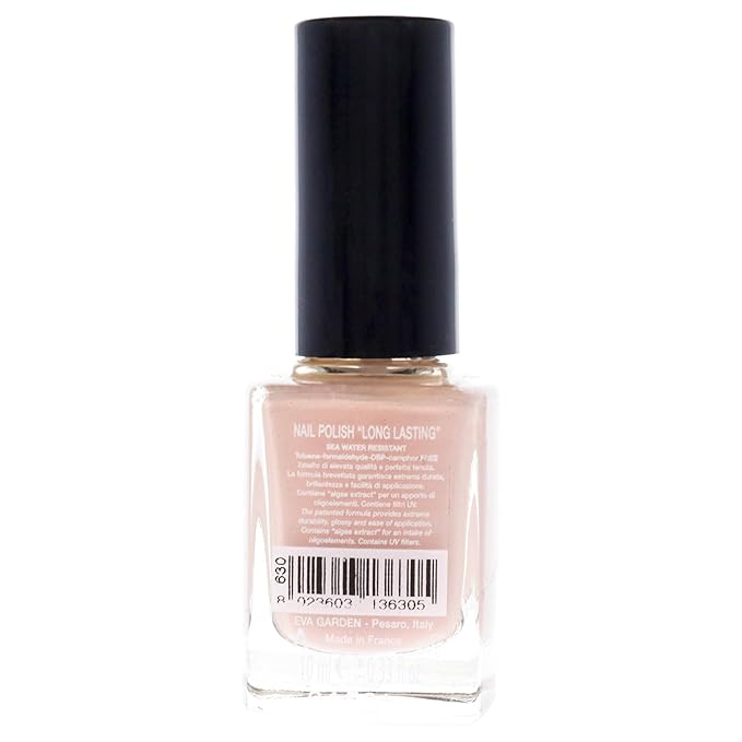 EVAGARDEN Sea Water Resistant Nail Polish - Saturated Color with Thin Film Coating - Attractive, Durable and Smooth Coverage - Clean Formula, No Harsh Substances - 630 Light Nude - 0.34 oz
