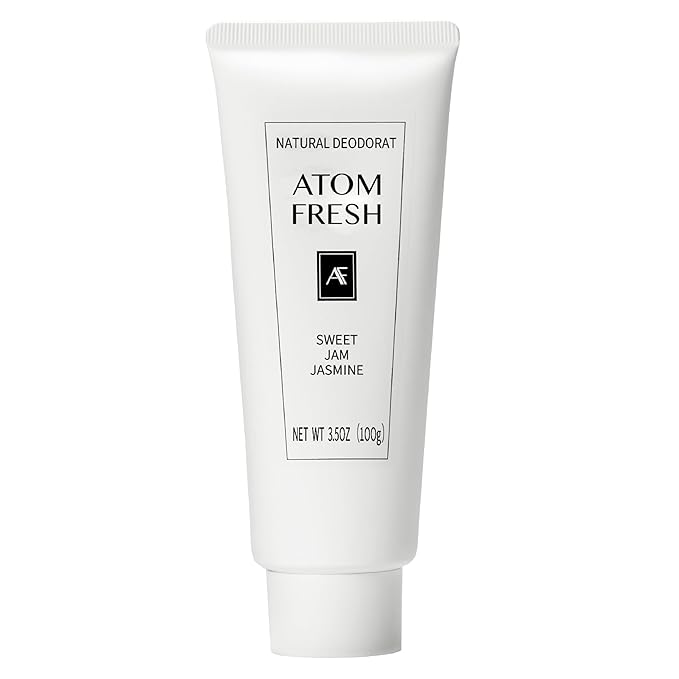 Atom Fresh Deodorant for Women, Natural Deodorantcream with 72-Hour Odor Control, Aluminum Free Deodorant for Sensitive Skin, Baking Soda Free with Amino Acids & Probiotics, Sweet Jam Jasmine, 3.5 oz