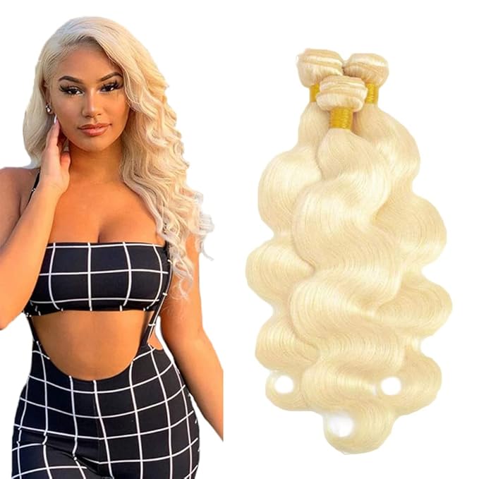 Blonde Bundles Human Hair 613 Body Wave Bundle Human Hair Unprocessed Virgin Remy Hair 3 Bundles 22 22 22 Inch 613 Blonde Bundle