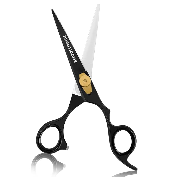 BEAUTICONE Hair Cutting Scissors, Professional 6.5" Barber Shears for Haircut Men/Women, Beard & Mustache Trimming Stainless Steel Hairdressing Scissors, Adjustable Screw