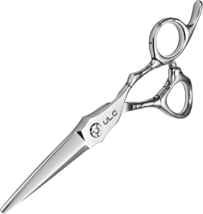ULG Professional Hair Cutting Scissors 7" Japanese Stainless Steel Hand-Honed Barber Scissors for Home & Salon Use, Ergonomic Textured Handle for Men & Women