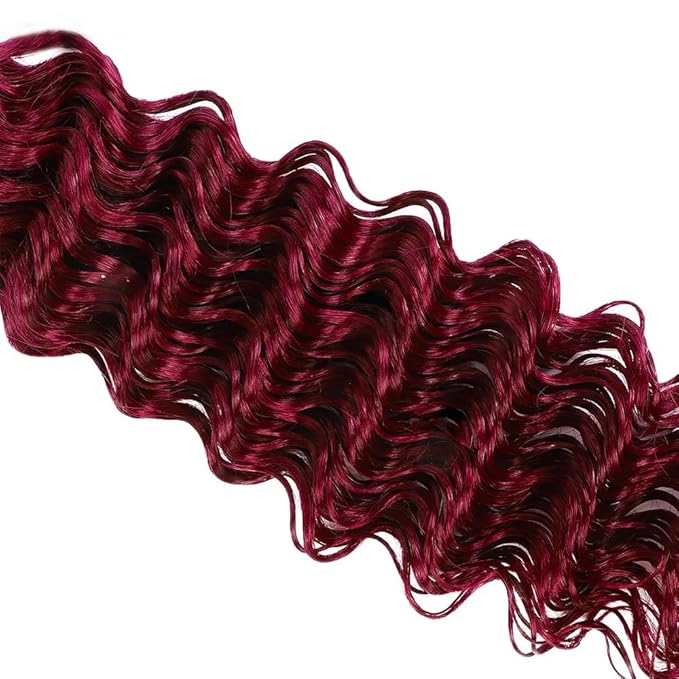 Dark Burgundy Bundles 99J Deep Wave Human Hair 3 Bundles 14 16 18 Inch 150g Brazilian Unprocessed Virgin Remy Burgundy Bundle Hair Extensions