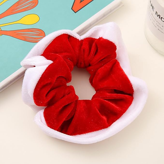 3PCS Christmas Hair Scrunchies Velvet Christmas Hair Ties Red Green White Elastic Hair Bands Hair Accessories Christmas Ponytail Holders for Girls Kids Women Birthday Xmas Gifts