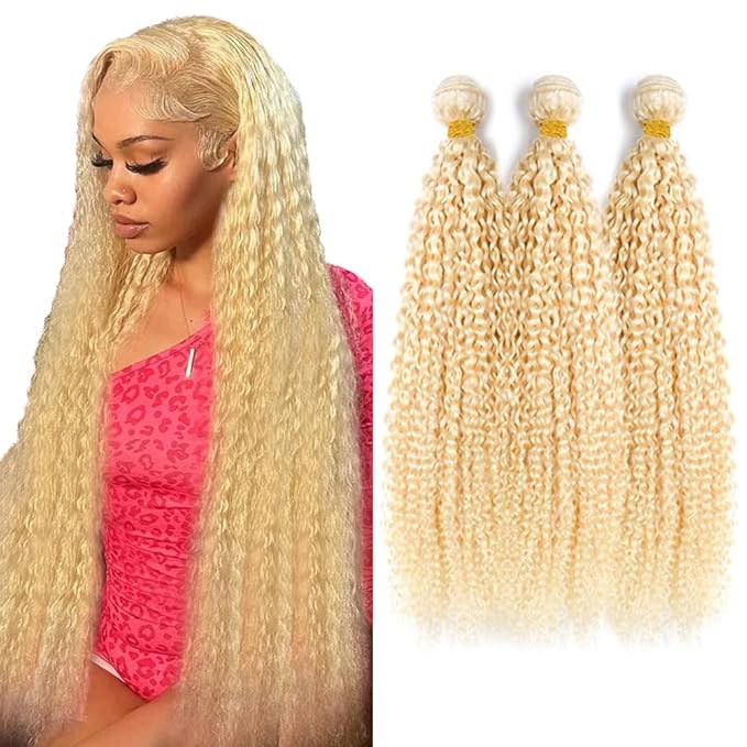 26 28 30 Inch Blonde Loose Wave Bundles 613 Curly Wave Bundle 613 Blonde Human Hair 3 Bundles Brazilian Virgin Hair Extensions
