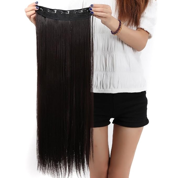S-noilite 30"/29" Straight Curly 3/4 Full Head One Piece 5clips Clip in Hair Extensions Long Poplar Style for Women Gifts 22colors (30" - Straight, dark brown)