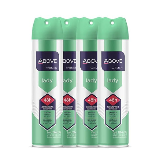 Above 48 Hour Antiperspirant Deodorant Spray for Women - Fresh Scent, Controls Sweat and Body Odor, Leaves No White Marks, Cruelty-Free, Vegan, Dermatologically Tested