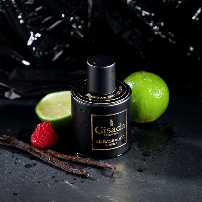 Gisada Ambassador Intense Cologne for Men - Perfume for Men with Strong, Masculine Scent & Classic Fragrance - Lasting Scent with Warm, Citrusy, Spicy, Oriental Notes - Made in Switzerland, 1.7 fl.oz.