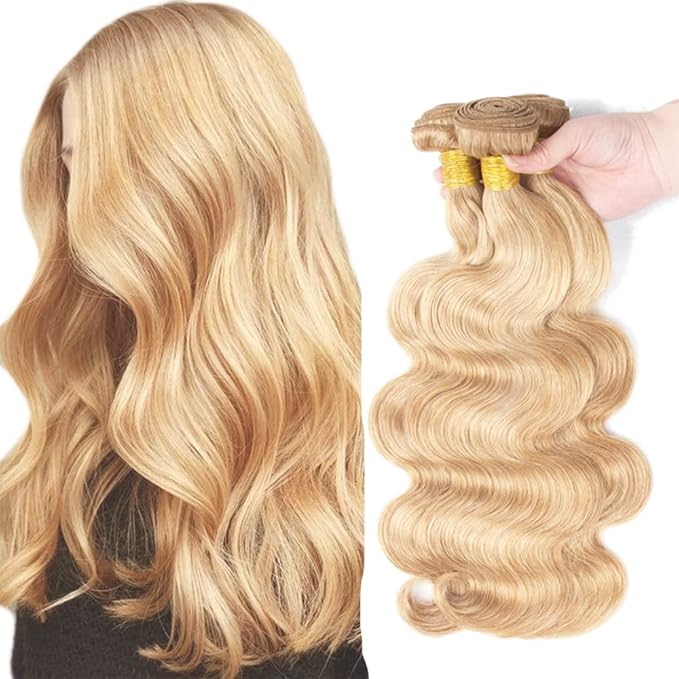613 Bundles Human Hair Blonde Body Wave Bundles Honey Blonde Human Hair Bundle 14 14 14 inch P27/613 Body Wave Bundle