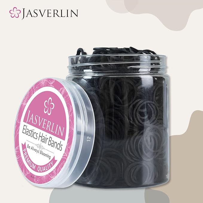 Small Rubber Bands for Hair, Black Mini Hair Ties Elastics Bands for Little Girls Baby Toddler, Braids Styling Accessories No Damage No Pull 1/2 inch 1000 Pcs