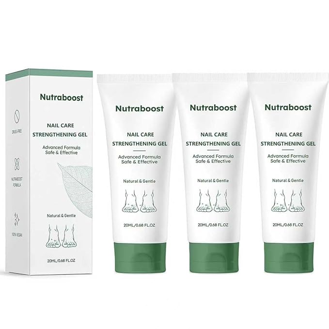 Natural Nail Care Gel, Nutraboost Strengthening Cuticle Serum for Damaged & Brittle Nails, 20ml (1 pcs) (3pcs)