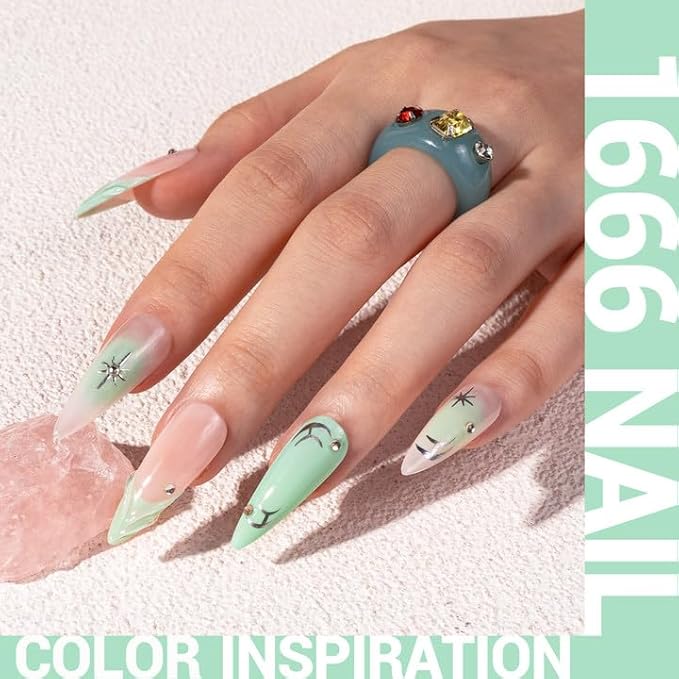 MelodySusie Thick Light Green Gel Nail Polish,0.5fl oz Soak Off UV LED Mint Green Gel Polish Gift for Women Nail Art Manicure Salon DIY Nail Design Decoration at Home-1666