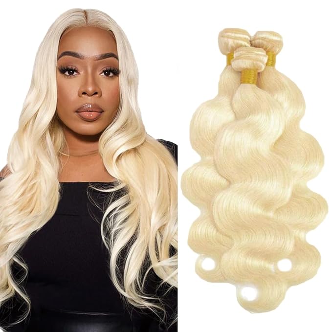 32 32 32 Inch Blonde Bundles 613 Body Wave Human Hair Bundle Brazilian Virgin Mixed Length 3 Bundles Blonde Soft Hair Extensions