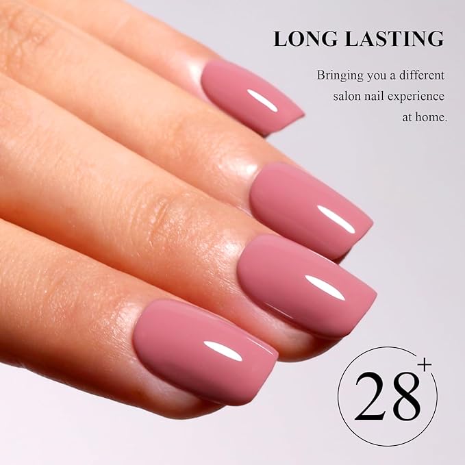 Imtiti Pink Gel Polish, UV LED Soak Off, Long Lasting 28 Days Soft Pink Gel Nail Polish for Manicure, 10ml Salon Quality DIY Nail(0.34 Fl Oz-1920)