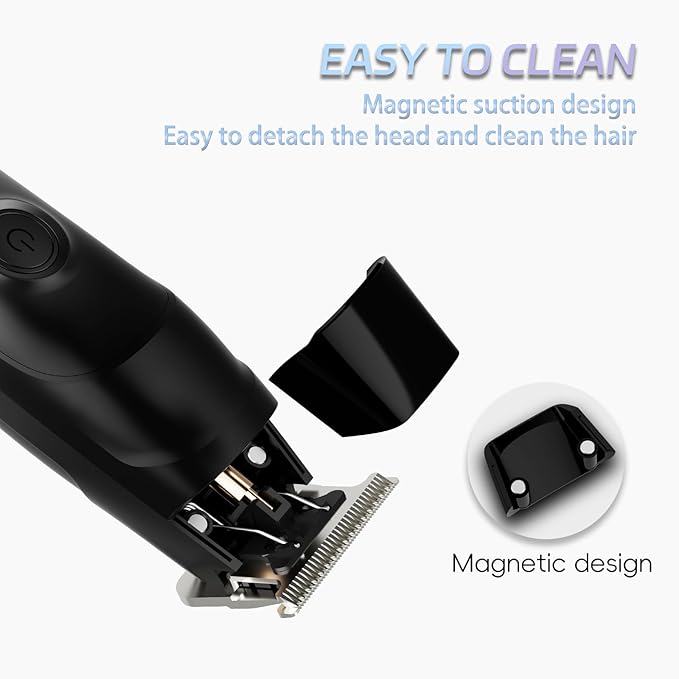 Beard Trimmer for Men & Hair Clippers - Rechargeable Head Shaver with LED Display, Stainless Steel Blades, Waterproof Electroplated Body