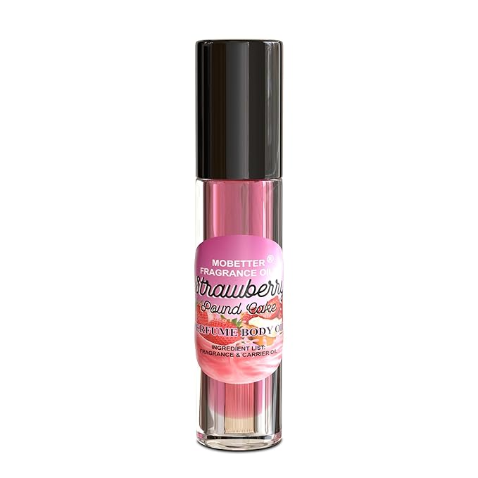 MOBETTER FRAGRANCE OILS Strawberry Pound Cake Perfume body oil fragrance, Floral Fruity Gourmand fragrance for women, Travel Size