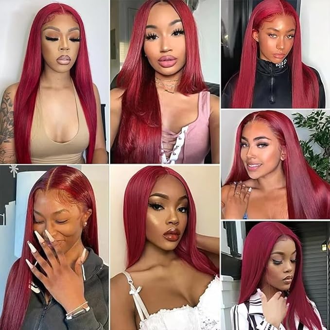 28 30 32 inch WuvuSnm Burgundy Bundles Red Straight Bundles 99j Human Hair Bundle Dark Burgundy Human Hair Bundle