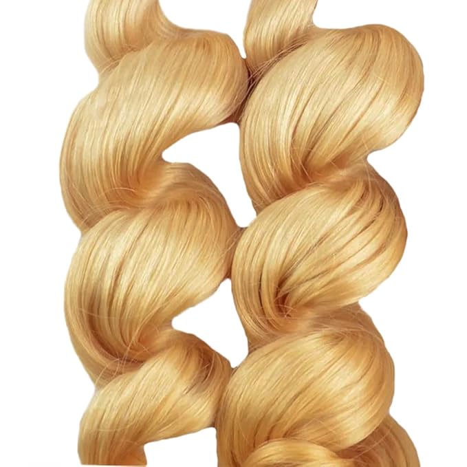Honey Blonde Bundles Human Hair 26 28 30 Inch Color 27 Loose Wave Bundle Brazilian Virgin Hair 3 Bundles Blonde Loose Deep Wave Bundle Hair Weave 150g