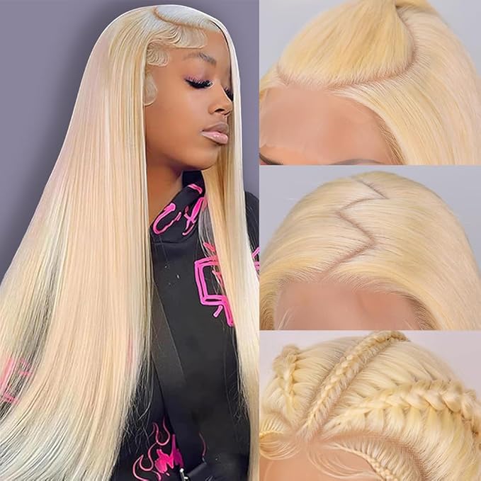 Tuneful 613 13x6 Lace Front Wig Human Hair Pre Plucked 613 HD Lace Frontal Wig 13x6 250 Density Blonde Wig Human Hair 20 Inch Straight Lace Front Wigs
