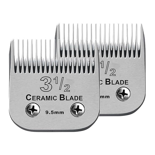 2 Packs 3-1/2 Detachable Replacement Ceramic Blades set,Compatible with Andis/oster Classic 76/Star-Teq/Power-Teq/A5 Clipper,Cut Length 3/8"（9.5MM）