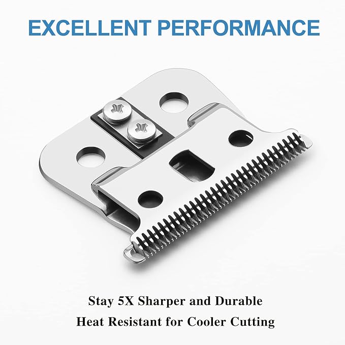 3 Pack T Blade fits for Andis T Outliners Trimmer, Andis GTX Trimmer, Replacement Blade Compatible with Andis #04710 and Andis #04521 (sliver Steel T Blade + Carbon Steel Blade)