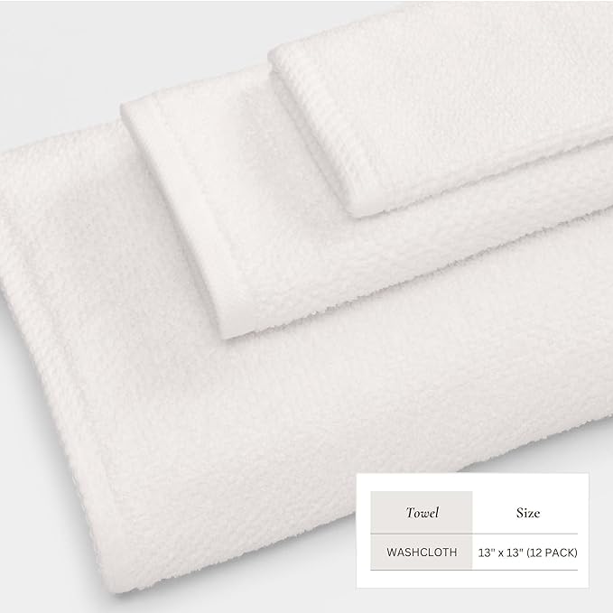 Great Bay Home 100% Cotton 4 Pack 54x27 Bath Towel Set - Absorbent, Quick-Drying, Durable Towels for Bathroom Decor - Low-Twist, Two-Ply Fibers (Ivory)