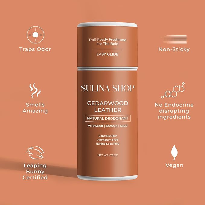 Natural Cedarwood Men Deodorant - Aluminum-Free & Baking Soda Free, 24-Hour Odor Protection, Eco-Friendly with Cedarwood Scent