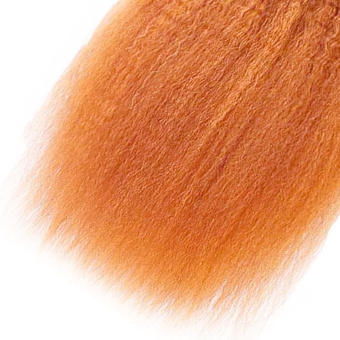 Ginger Bundle 350 Kinky Straight Human Hair Bundle Ginger Orange Yaki Bundles 14 14 14 inch 3 Bundles 350 Yaki Bundles 300g