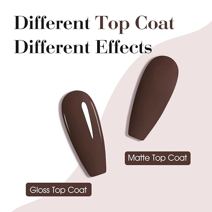 CANNI Brown Gel Nail Polish, 1Pcs Dark Brown Gel Polish Chocolate Coffee Color High Gloss Soak Off U V Nail Manicure Salon DIY